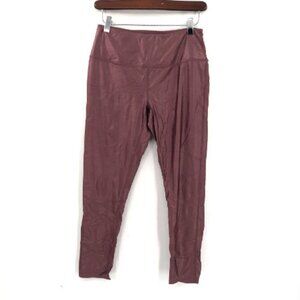 ZELLA Live In High Rise Legging Liquid Look Shimmer Rose Mauve Pink Active Pant